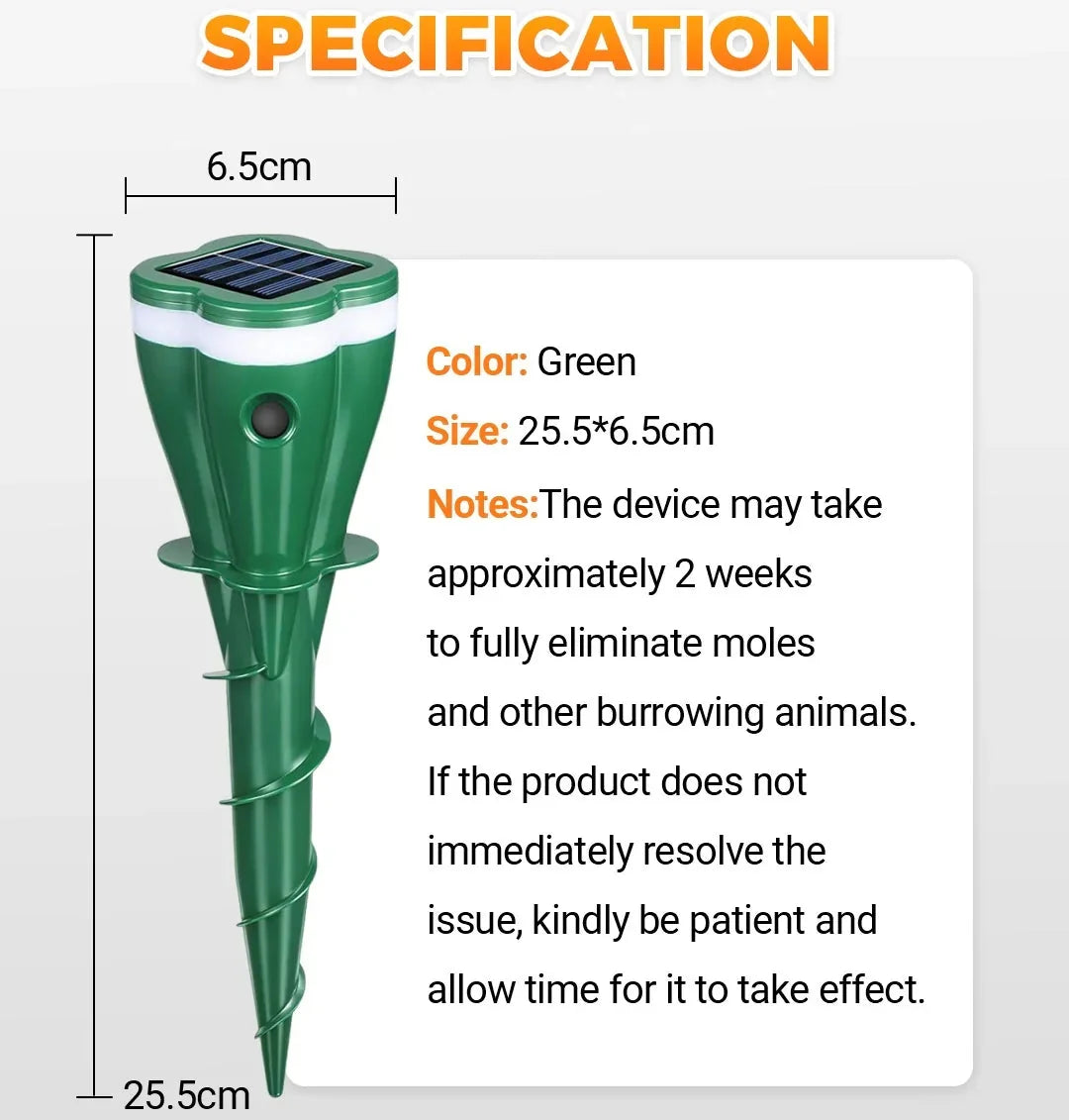 ☘️Outdoors Solar Powered Waterproof Screw Mole Repellent🌸
