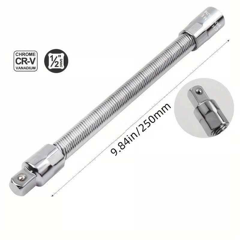 ๐1/2-Inch Flexible Socket Extension Set โ 35cm Bendable Ratchet Wrench Extenders for Tight Spaces