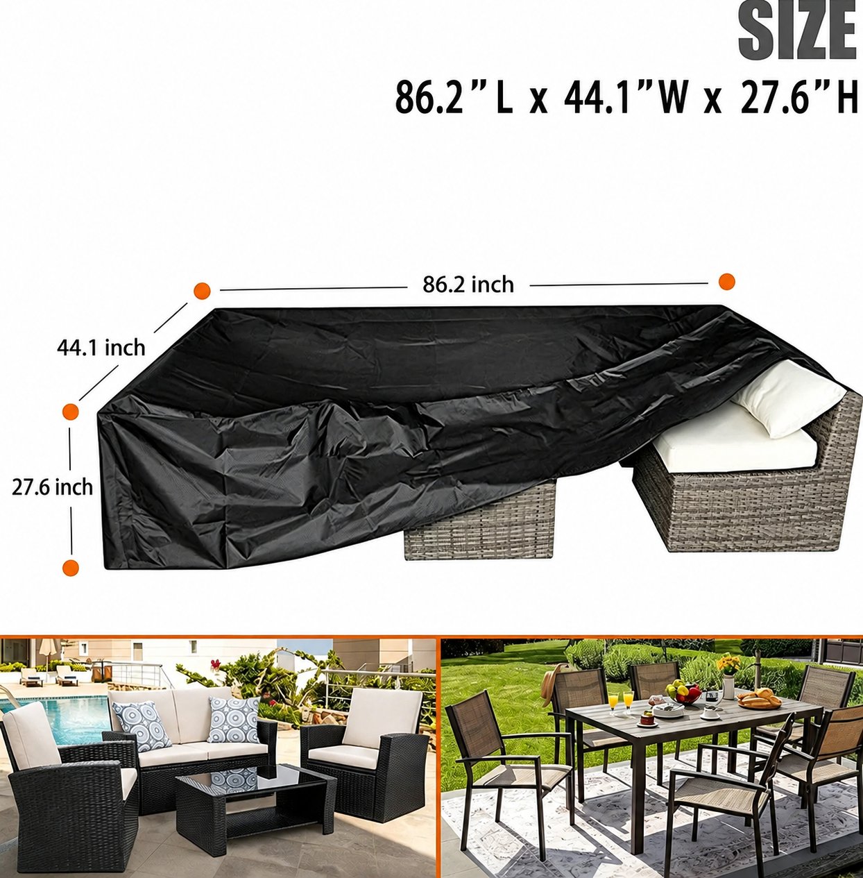 🛋️ All-Weather Waterproof Patio Sofa Cover