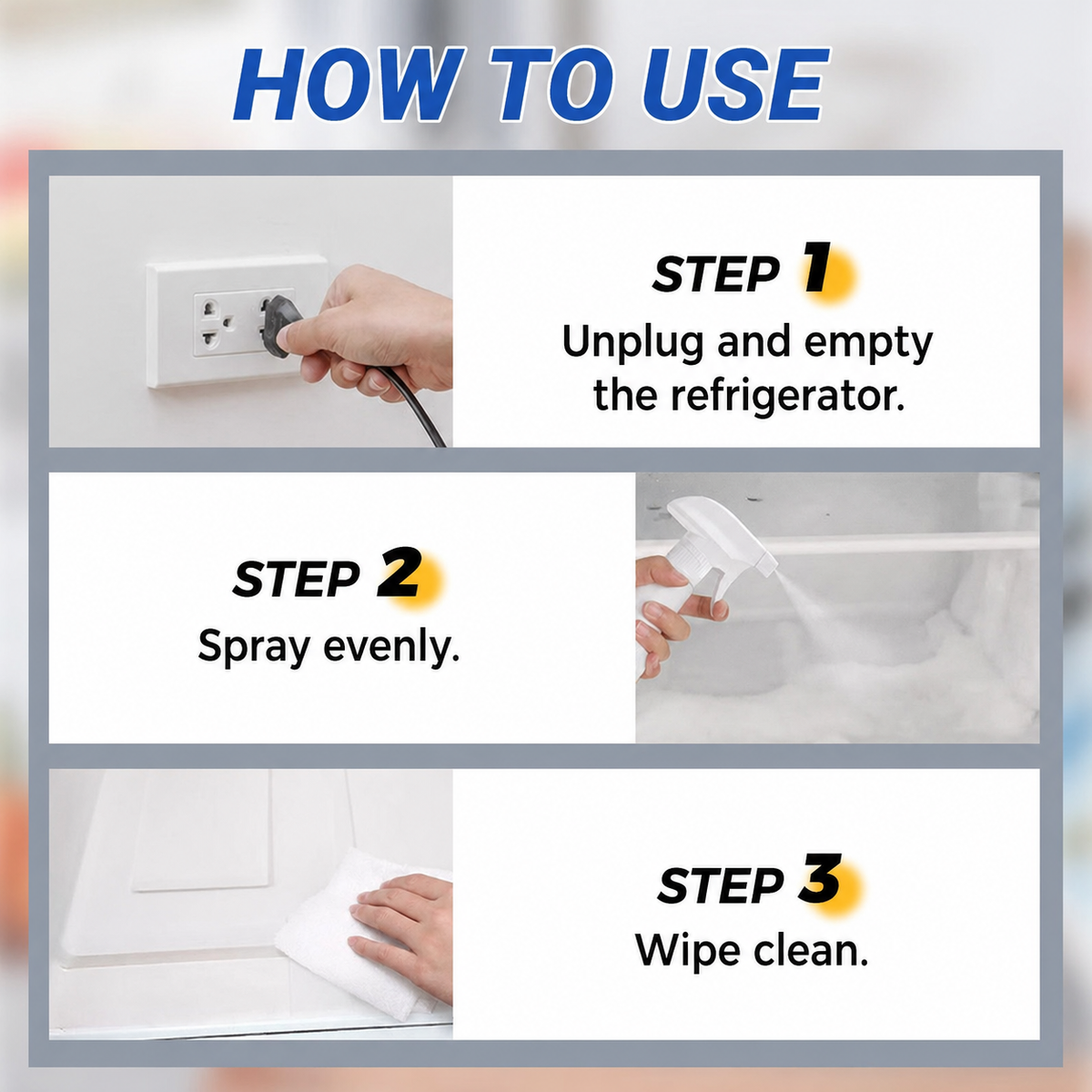 ๐ง Fridge & Freezer De-Icer Spray โ Quick Frost & Ice Removal Cleaner