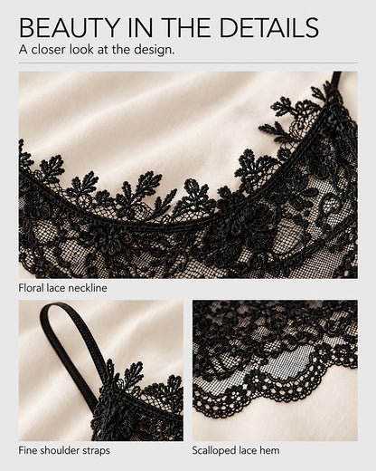Solid Color Lace Sexy Nightgown
