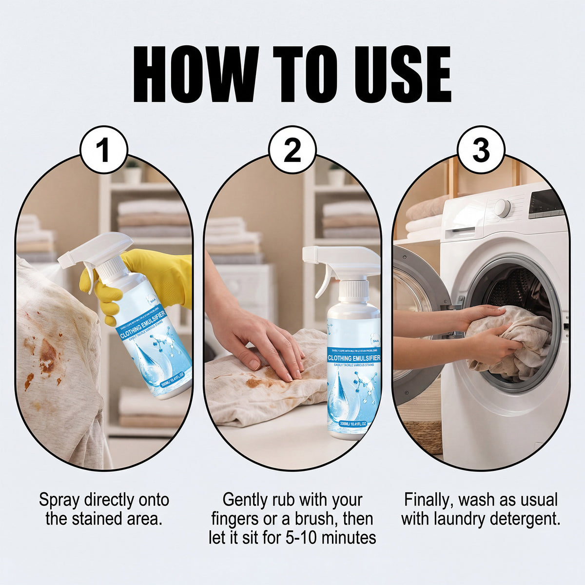 🧴 Clothing Emulsifier, Non-Ionic Laundry Pre-Treatment Stain Remover