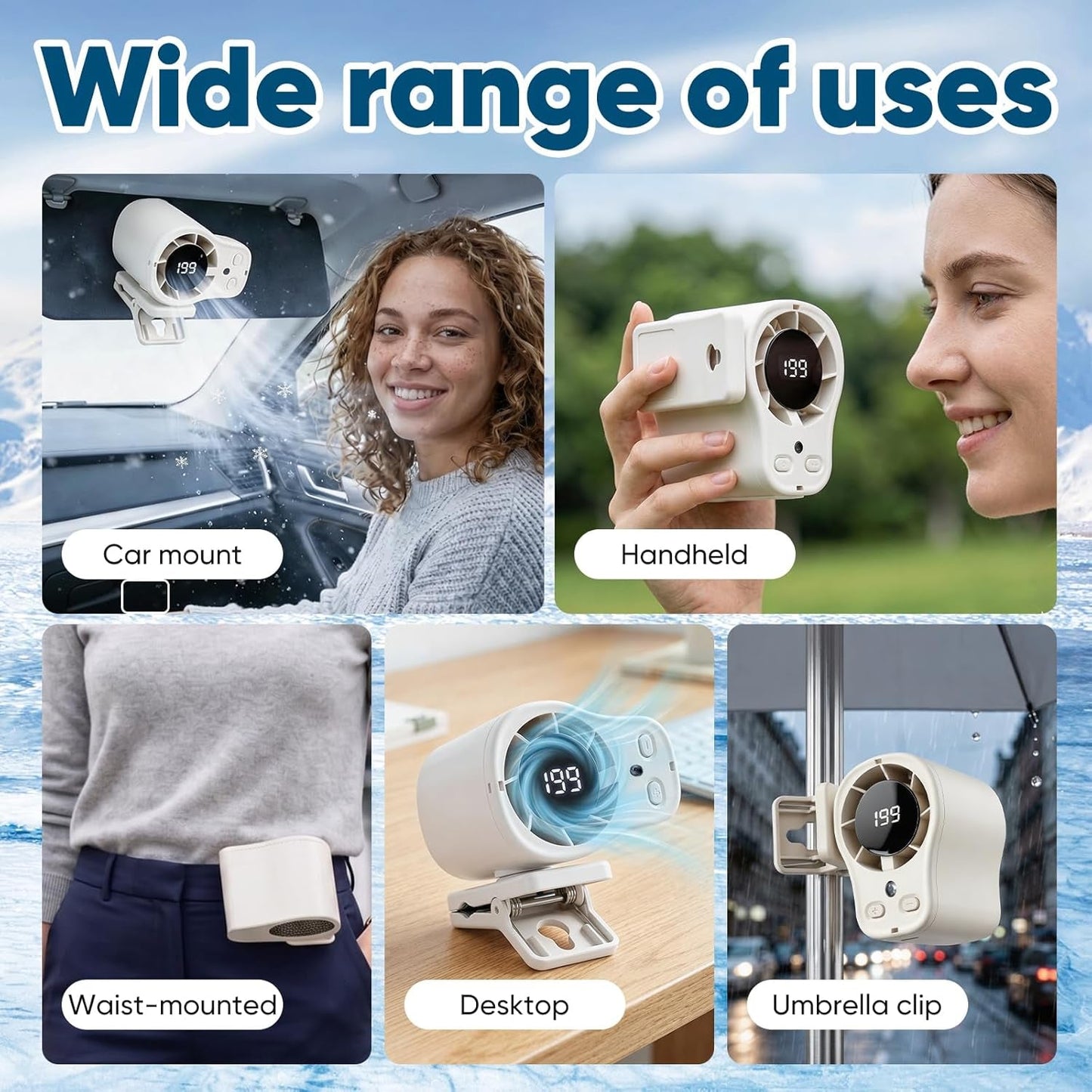 Portable Ice-Cooling Clip Fan