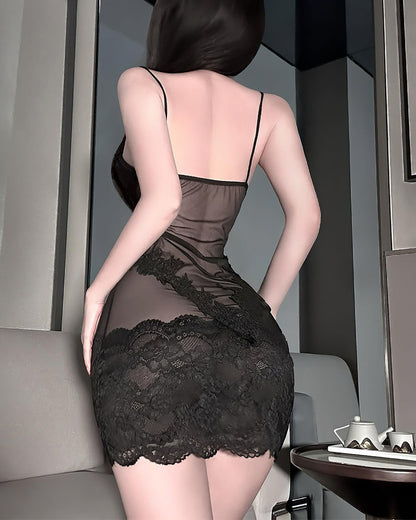 Solid Color Lace Sexy Nightgown