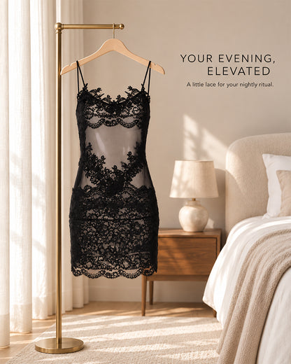 Solid Color Lace Sexy Nightgown