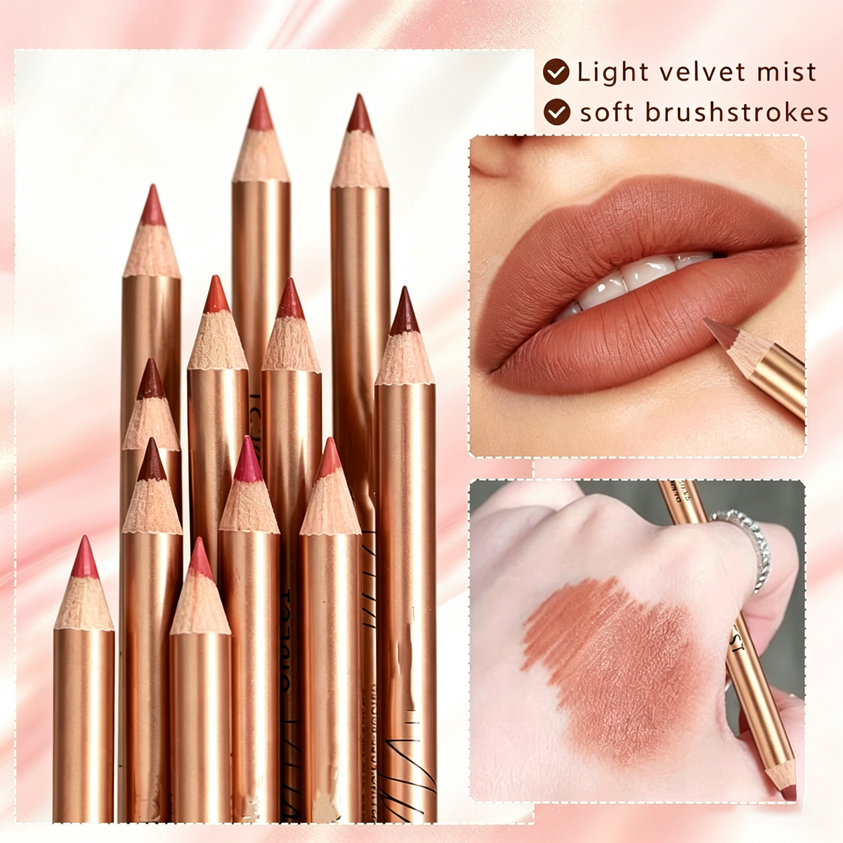 💄12-Color Lip Liner Pencil Set – Smudge-Proof & Long-Lasting