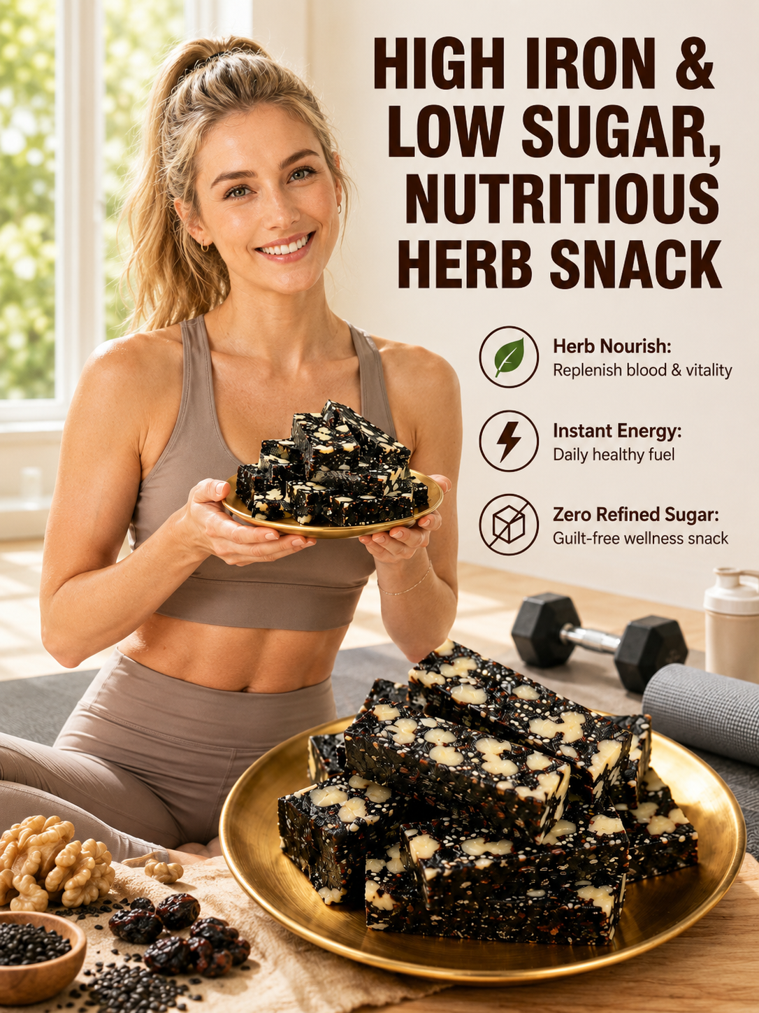 Black Goji & Mulberry Sesame Cakes – Naturally Sweet, Soft & Chewy Snack