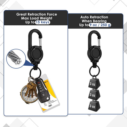 🔑 Heavy Duty Retractable Keychain Set