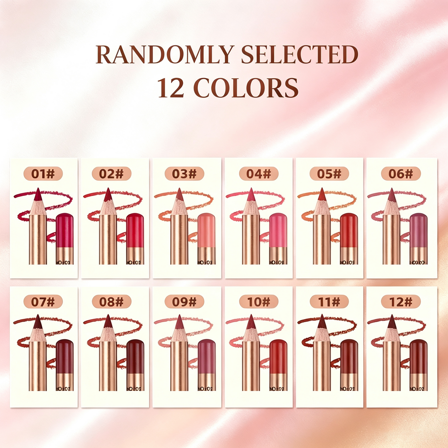 💄12-Color Lip Liner Pencil Set – Smudge-Proof & Long-Lasting