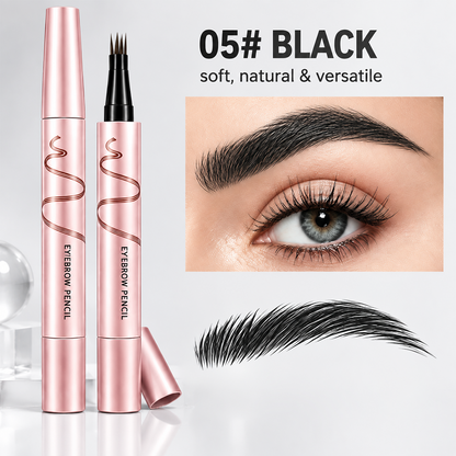 🔥🖤 Waterproof Eyebrow Pencil with 4-Prong Tip | Ultra-Fine Lines for Natural Hair-Like Effect 💗
