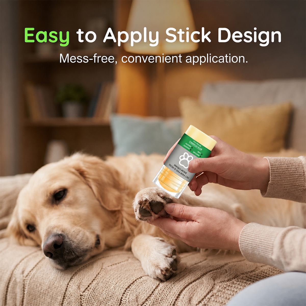 Moisturizing paw balm in sticks for pets