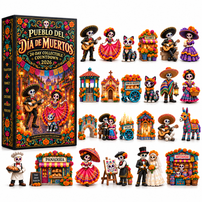 💀 Día de Muertos 2026 Countdown Calendar – 24-Day Day of the Dead Village with 24 Collectible Miniatures