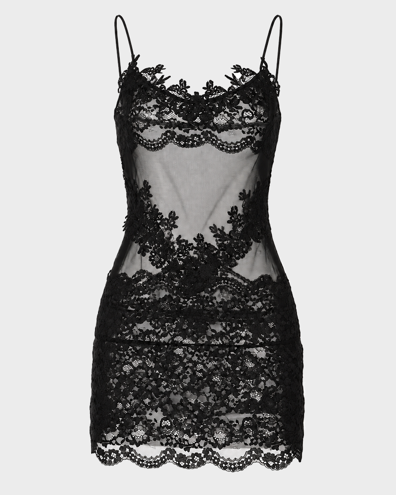 Solid Color Lace Sexy Nightgown