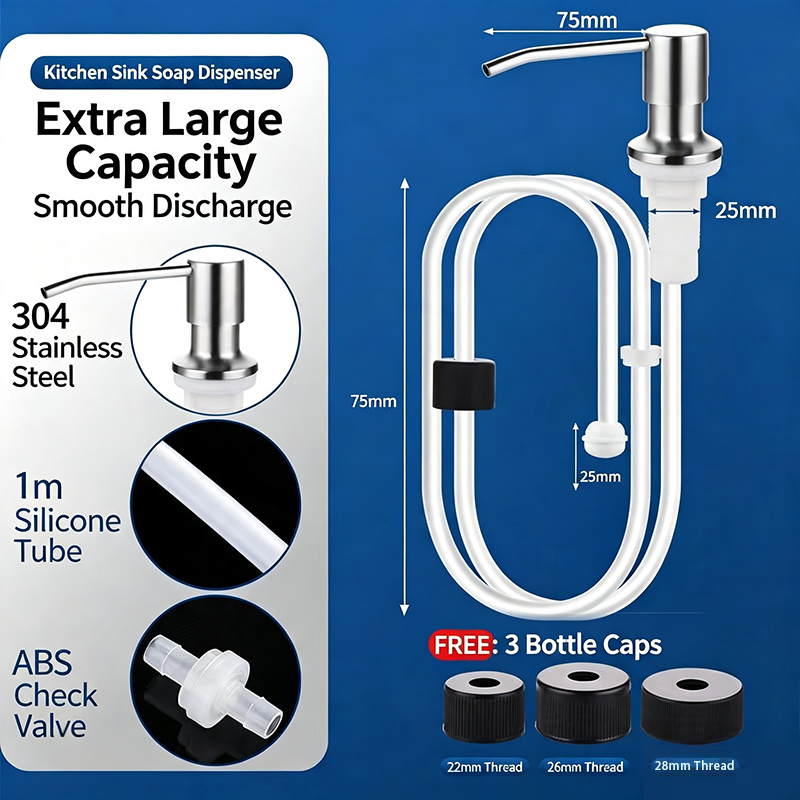 Built-In Sink Soap Dispenser with 39-Inch Extension Tube