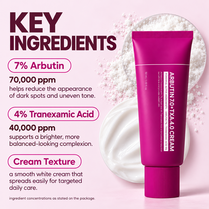 Arbutin 7% + Tranexamic Acid 4% Cream