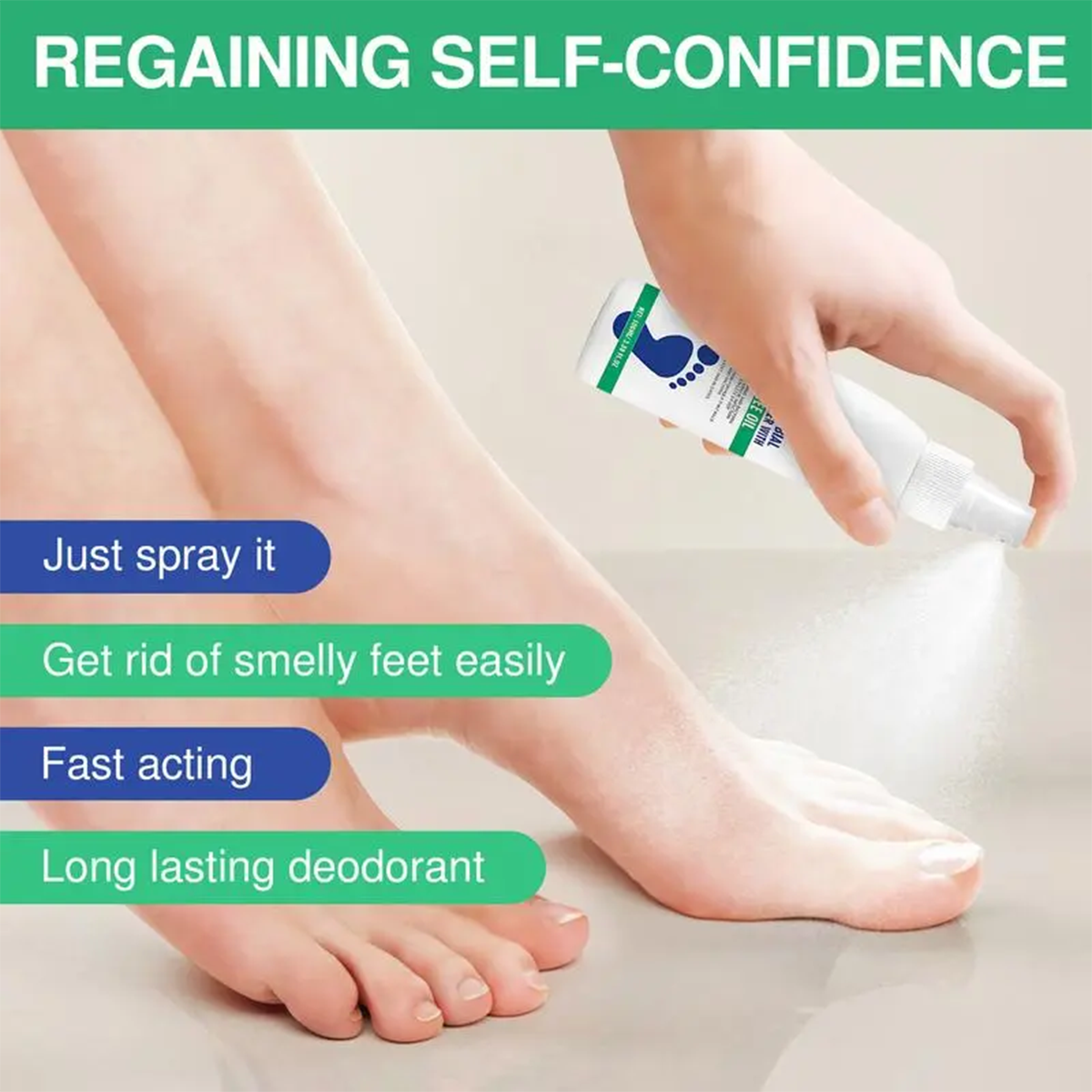 🍃Tea Tree Oil Foot Deodorant Spray - Antifungal Odor Removal for Feet & Shoes