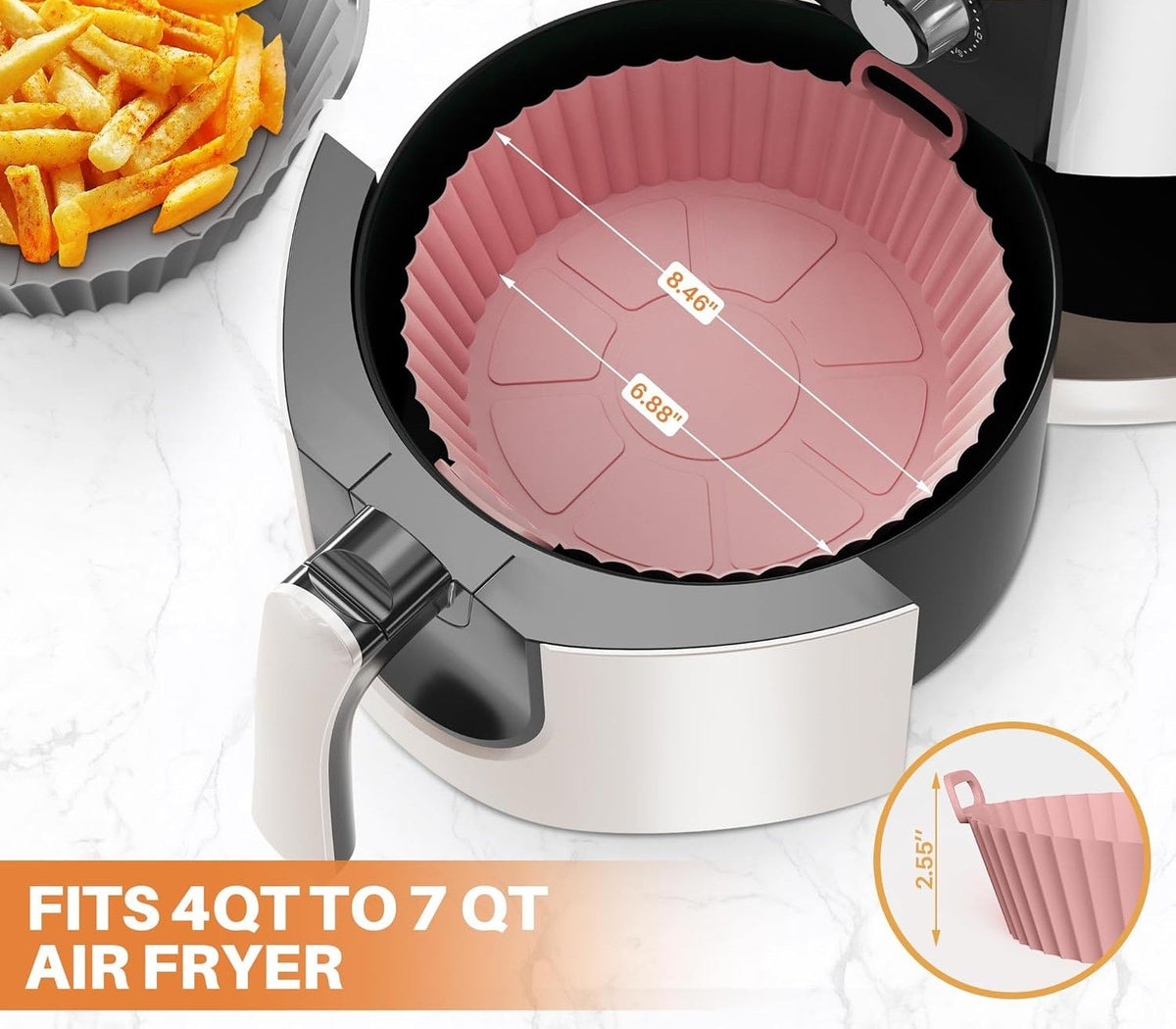 🔥 6-Piece Silicone Air Fryer Baking Tray Set – Non-Stick, Reusable & Easy to Clean