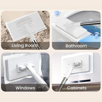Mini Clip Mop with Rotating Head – Wet & Dry Cleaning Tool for Walls, Bathroom, Toilet Corners & Doors