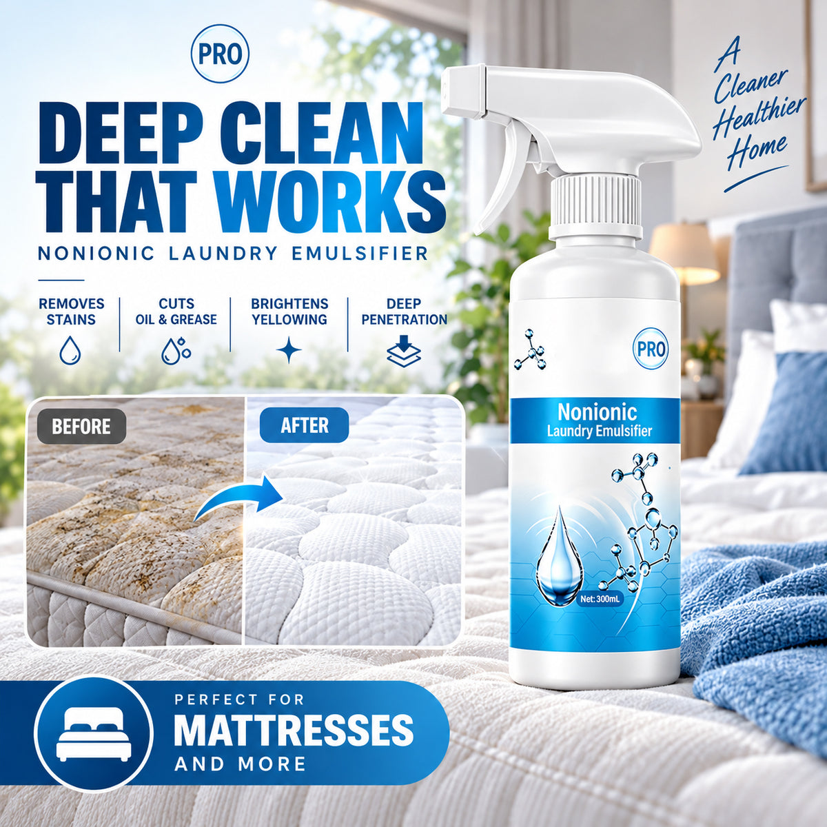 🧴 Clothing Emulsifier, Non-Ionic Laundry Pre-Treatment Stain Remover