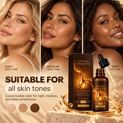 Sun‐Free Self‐Tanning Drops ☀️Get Natural Bronze Tan Without UV Exposure