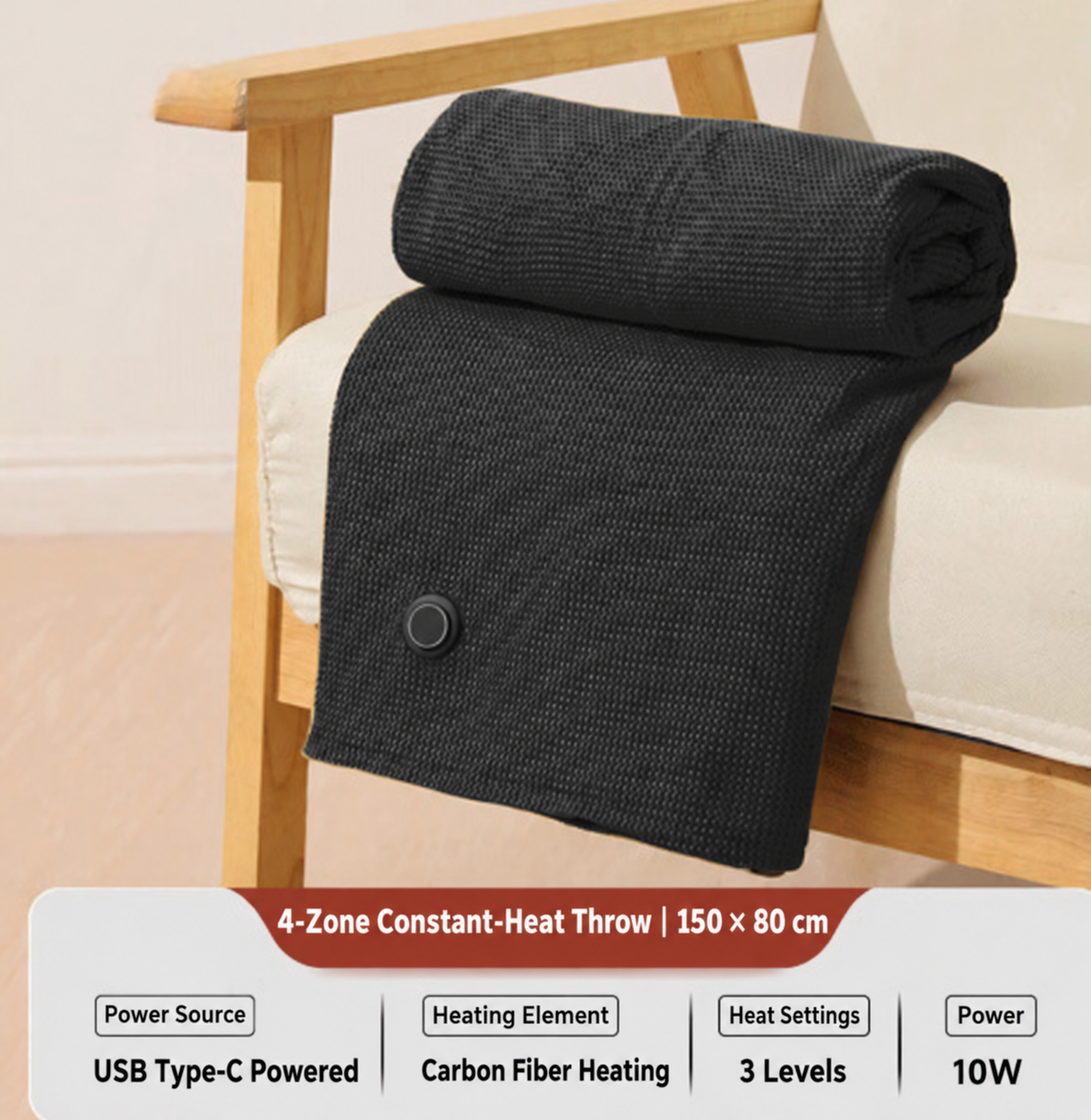 🔥 CozyHeat Wearable Heated Blanket – 3 Heat Levels for Winter Comfort