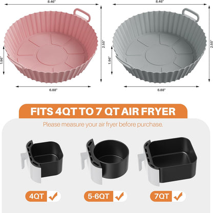 🔥 6-Piece Silicone Air Fryer Baking Tray Set – Non-Stick, Reusable & Easy to Clean