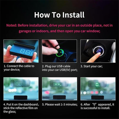 🚗 GPS Head-Up Display Speedometer – Digital HUD for Cars, Trucks & Motorcycles