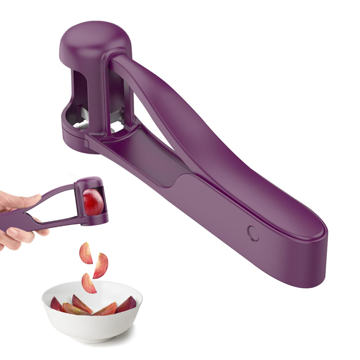 🍇 One-Press Grape Quartering Slicer – Fast 4-Way Cutter for Small Fruits
