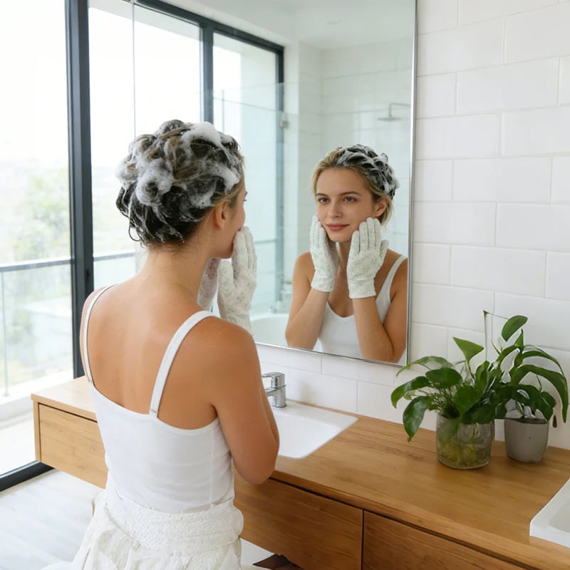 No-Rinse Hair Cleansing Gloves – Refreshing Scalp & Hair Wipes for Oily-Looking Hair