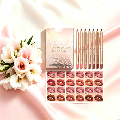 💄12-Color Lip Liner Pencil Set – Smudge-Proof & Long-Lasting