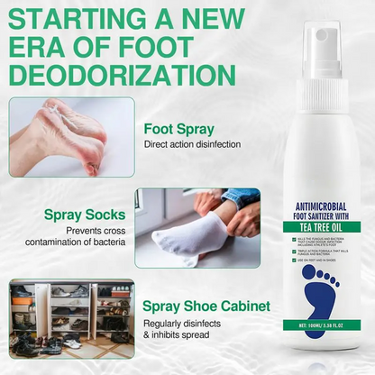 🍃Tea Tree Oil Foot Deodorant Spray - Antifungal Odor Removal for Feet & Shoes