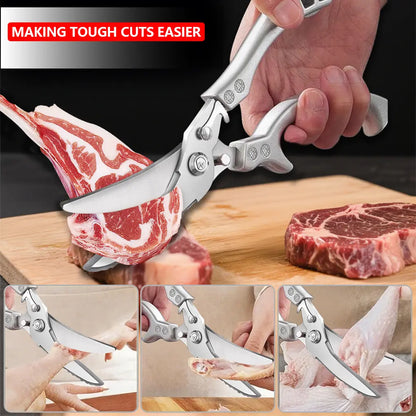 Stainless Steel Bone-Cut Kitchen Scissors