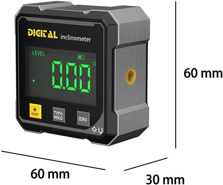 Digital Angle Finder, 4-Side Magnetic Gauge, Laser Inclinometer for Woodworking & Hanging