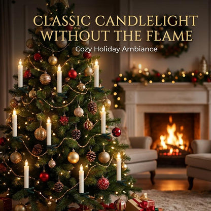 💡LED Flameless Candle Clip Lights with Remote, 10 Pack Battery-Operated Dimmable Lights with Timer🔥