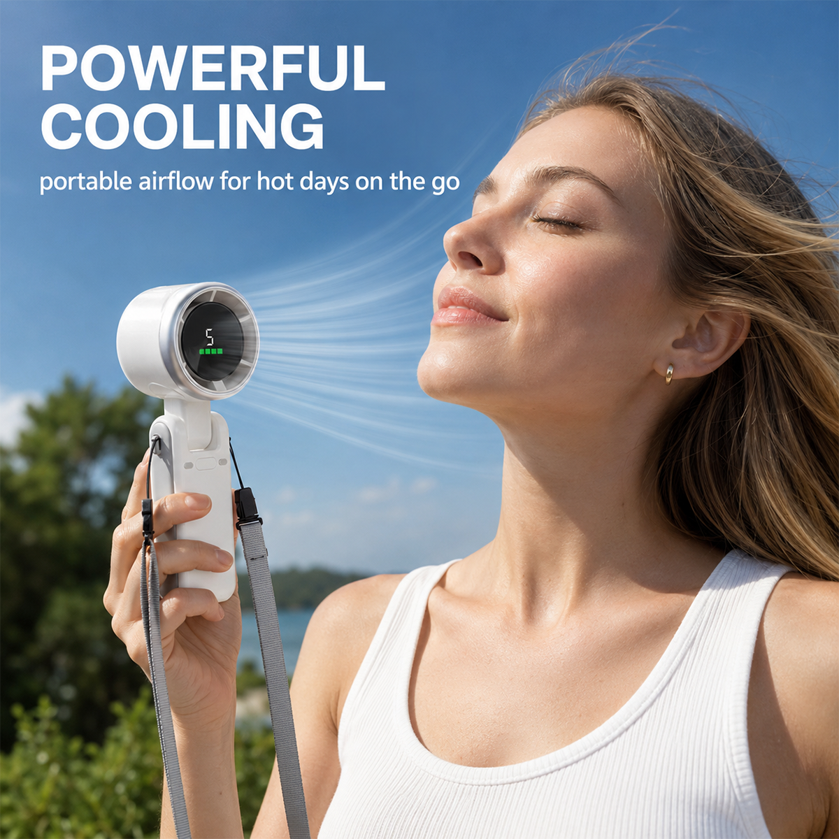 Portable Handheld Fan, Speed Adjustable Turbo Mini Fan