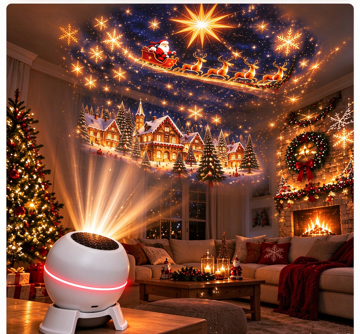 🎄 Turn Any Room Into a Christmas Wonderland – Holiday Projection Night Light
