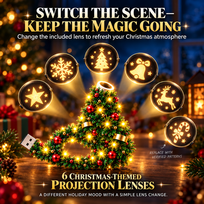 🎄🎃 Holiday Projection Wreath Light – Christmas & Halloween Ceiling Projector Decor