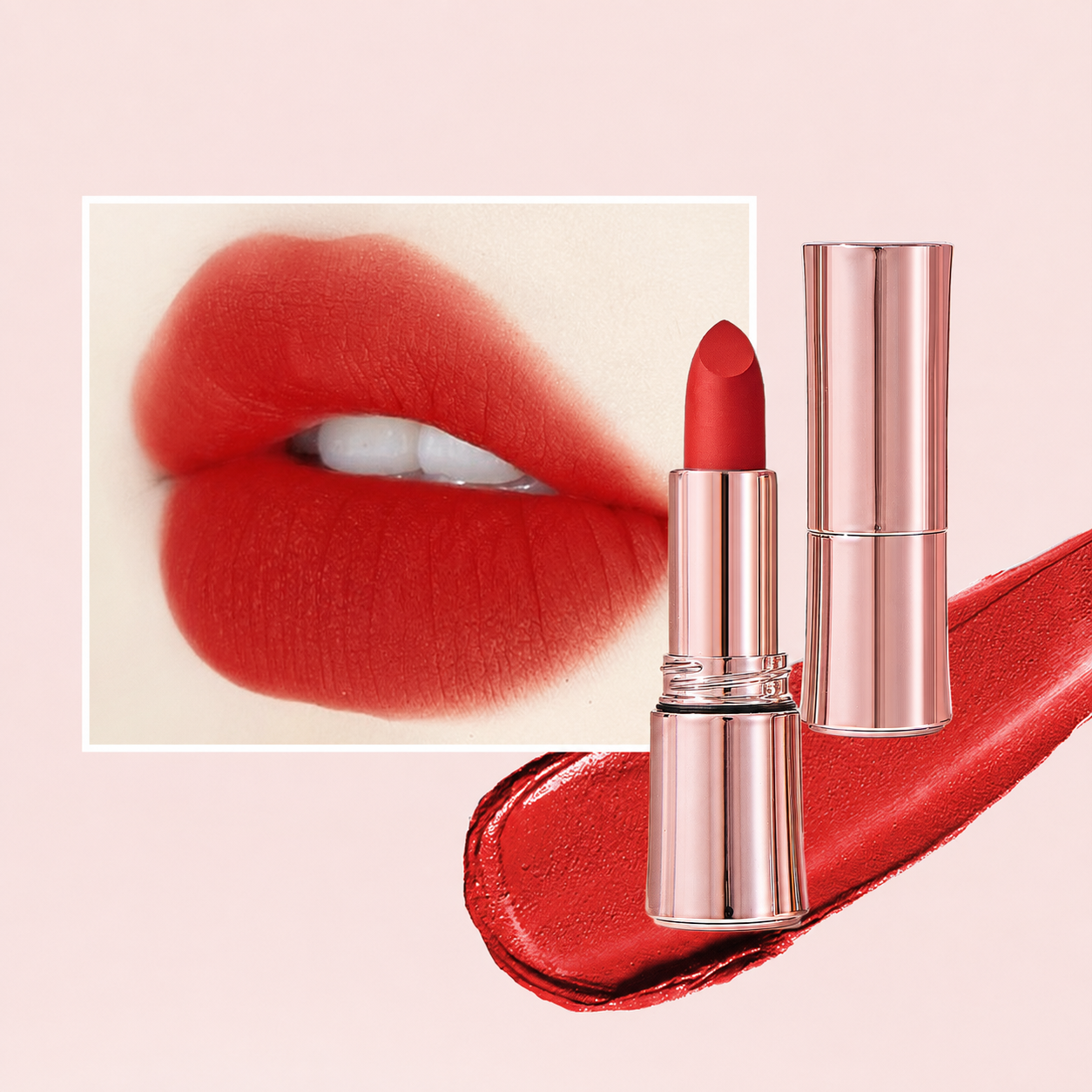 💋✨24H Long‑Lasting Matte Lipstick – Smudge‑proof, transfer‑resistant, vibrant colour. 👄🌹