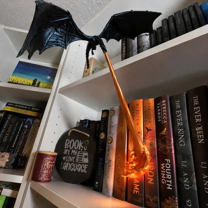 🐉 Fire-Breathing Dragon Bookshelf Decor Lamp