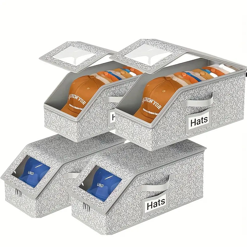 Stackable Cardboard Hat Storage Box Household Wardrobe Cap Organizer