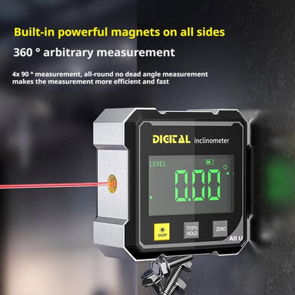 Digital Angle Finder, 4-Side Magnetic Gauge, Laser Inclinometer for Woodworking & Hanging