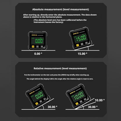 Digital Angle Finder, 4-Side Magnetic Gauge, Laser Inclinometer for Woodworking & Hanging