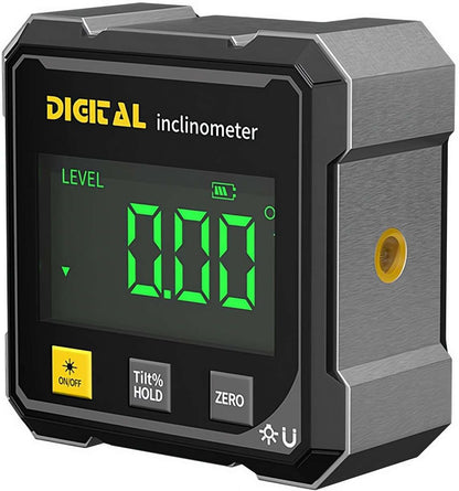 Digital Angle Finder, 4-Side Magnetic Gauge, Laser Inclinometer for Woodworking & Hanging