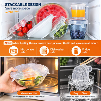 Reusable Stretch Silicone Food Covers – Flexible & Easy to Use