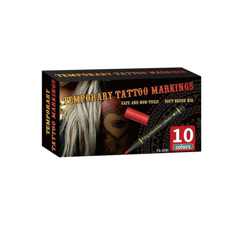 🌈🎨10-Color Temporary Tattoo Markers Set