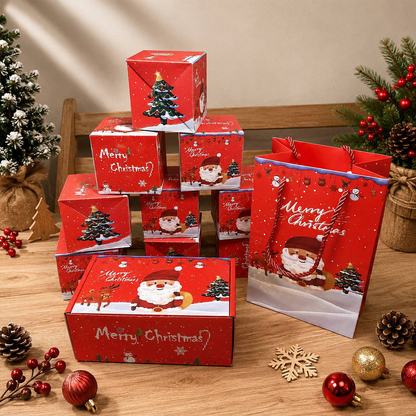 Christmas Pop-Up Surprise Gift Box, Folding Bouncing Red Envelope Box