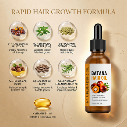 Batana Hair & Scalp Care Oil – Nourishing Botanical Formula for Dry, Frizzy & Thinning-Looking Hair