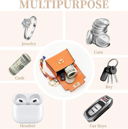 👛Mini Square Bag Pendant Keychain - High Quality Leather with Colorful Strap