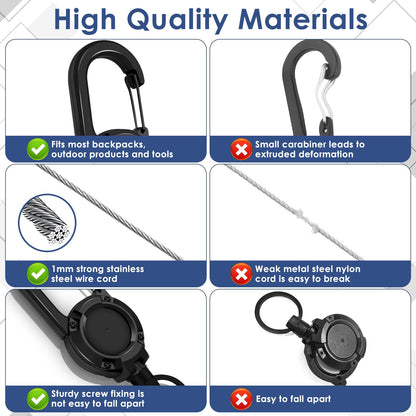 🔑 Heavy Duty Retractable Keychain Set
