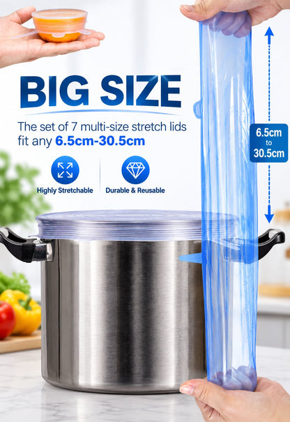 Reusable Stretch Silicone Food Covers – Flexible & Easy to Use